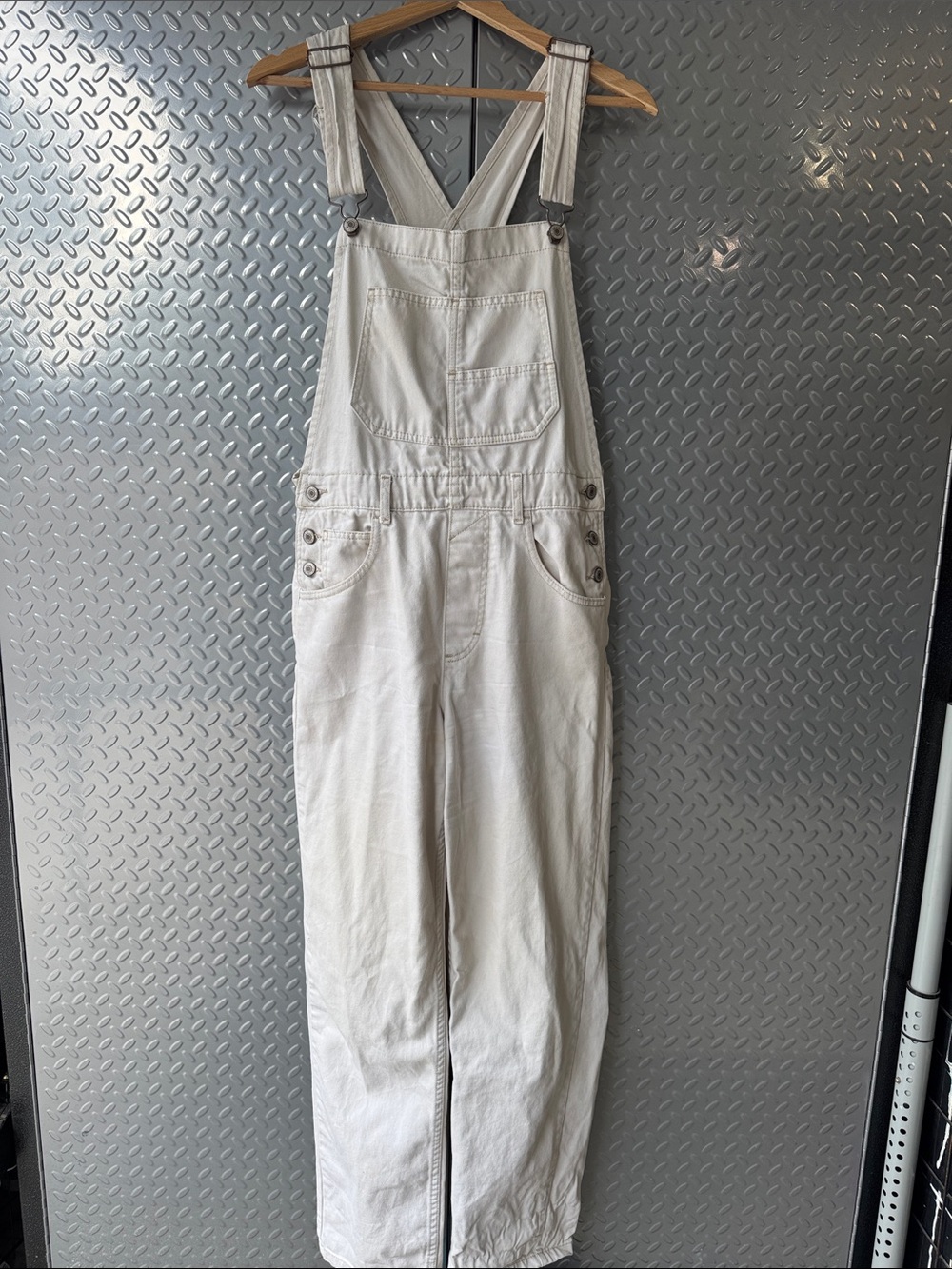 Light Beige Women's  Denim Overalls